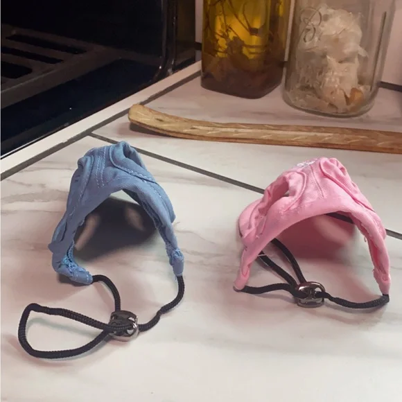 Tail Up Blue and Pink Dog Visor Caps - Picture 2 of 2